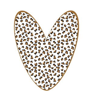 affiche coeur imprimé léopard